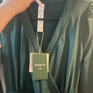 HALARA Teal Wrap Jumpsuit